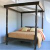 167cm Antique Mahogany Four Poster Bed - Image 2