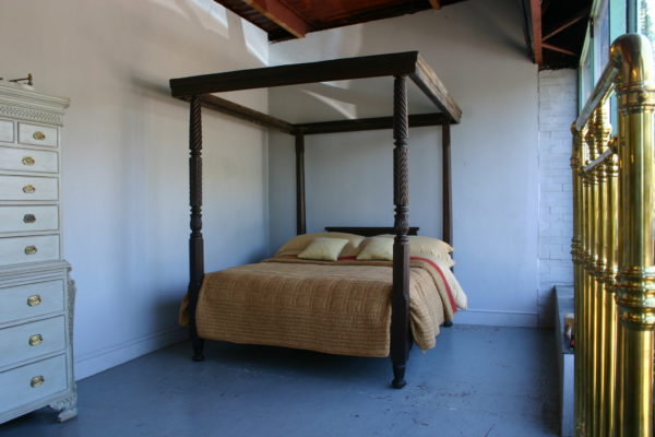 167cm Antique Mahogany Four Poster Bed