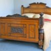 5ft Victorian Oak and Burr Walnut Bedstead – Ref. 96014W60