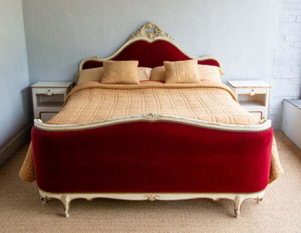 5ft6 Antique French Painted & Upholstered Bedstead – Ref. 96611W66 - Image 2