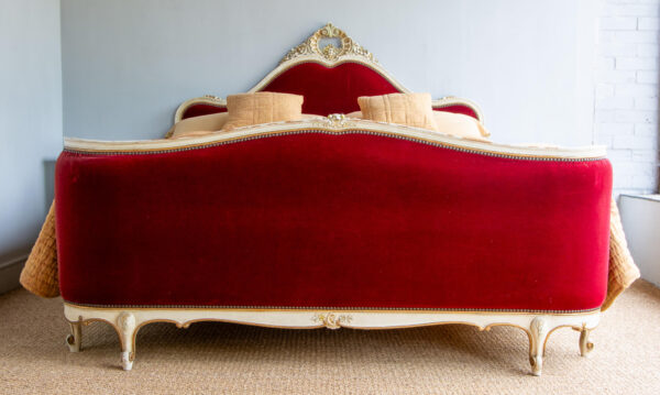 5ft6 Antique French Painted & Upholstered Bedstead – Ref. 96611W66 - Image 3