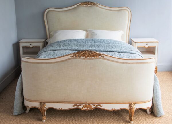 5ft Antique French Painted & Upholstered Bedstead – Ref. 96029W60 - Image 2