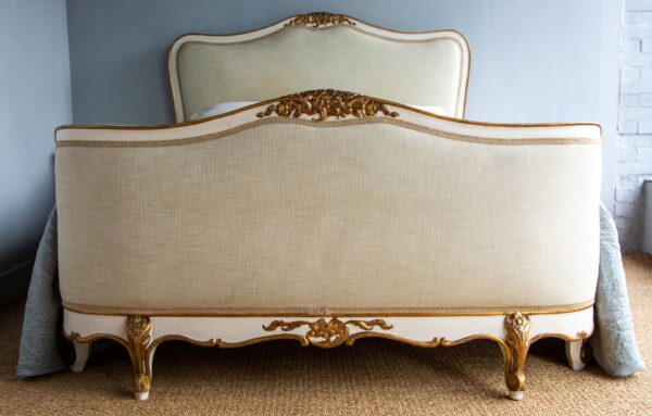 5ft Antique French Painted & Upholstered Bedstead – Ref. 96029W60 - Image 3