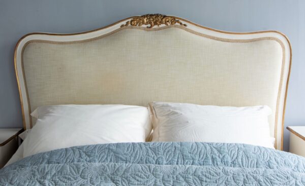5ft Antique French Painted & Upholstered Bedstead – Ref. 96029W60 - Image 4