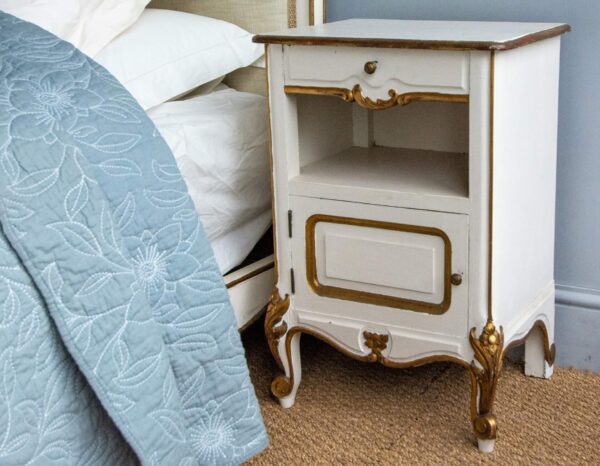 5ft Antique French Painted & Upholstered Bedstead – Ref. 96029W60 - Image 6