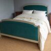 5ft Antique French Painted & Upholstered Bedstead – Ref. 9609WU60X75