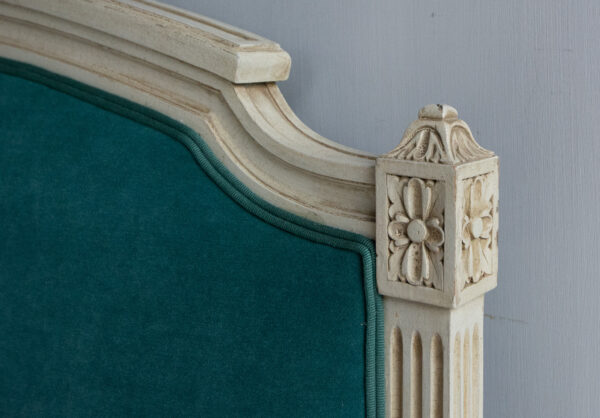 5ft Antique French Painted & Upholstered Bedstead – Ref. 9609WU60X75 - Image 7