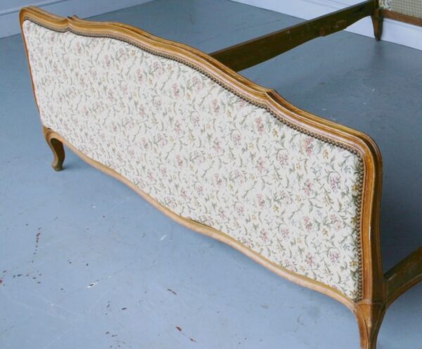 5ft Antique French Beech, Upholstered Bedstead – Ref. 9607WU60X75 - Image 5