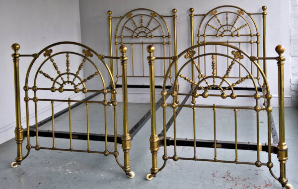 3ft Antique Victorian Matched Pair of All Brass Bedsteads – Ref.  6361A36PR