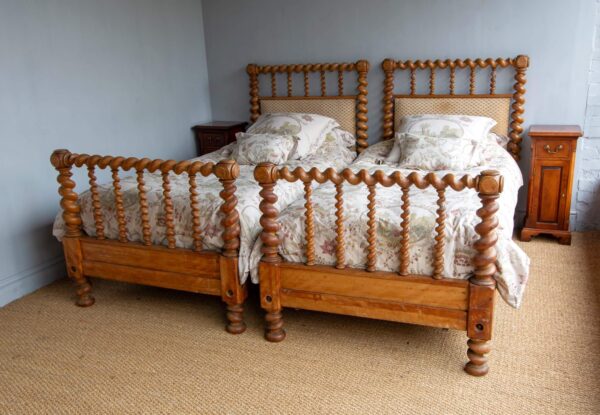 3ft Antique Victorian Matched Pair of Satin Wood Bedsteads – Ref. 93622W36P