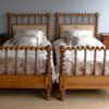 3ft Antique Victorian Matched Pair of Satin Wood Bedsteads – Ref. 93622W36P - Image 2