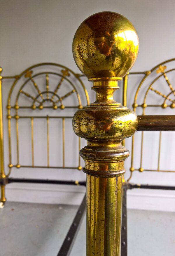3ft Antique Victorian Matched Pair of All Brass Bedsteads – Ref.  6361A36PR - Image 4