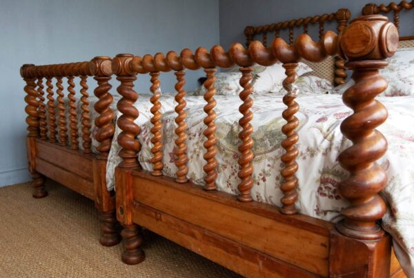 3ft Antique Victorian Matched Pair of Satin Wood Bedsteads – Ref. 93622W36P - Image 5