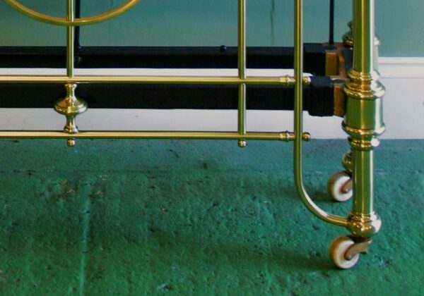 3ft6 Antique Victorian All Brass Half-tester Bedstead – Ref. BA 5314 A42 - Image 3