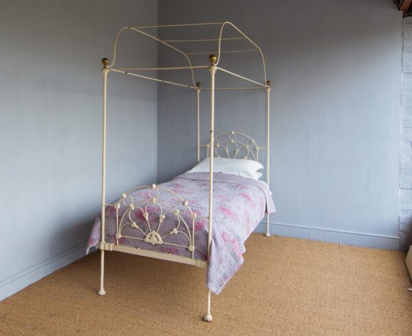 3ft Victorian Iron Four-poster Bedstead – Ref. 9365C36