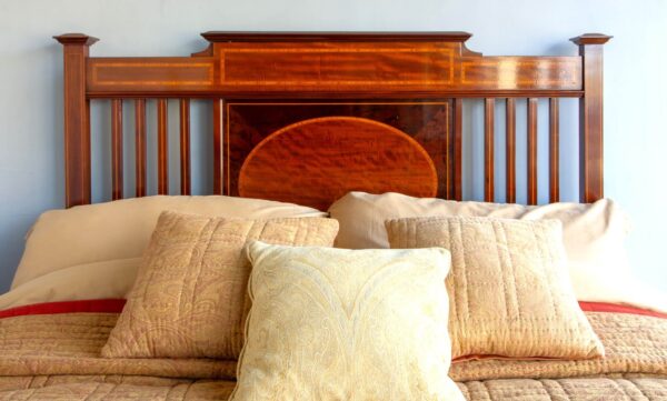 5ft Edwardian Mahogany & Inlaid Bedstead – Ref. 96033W60 - Image 4