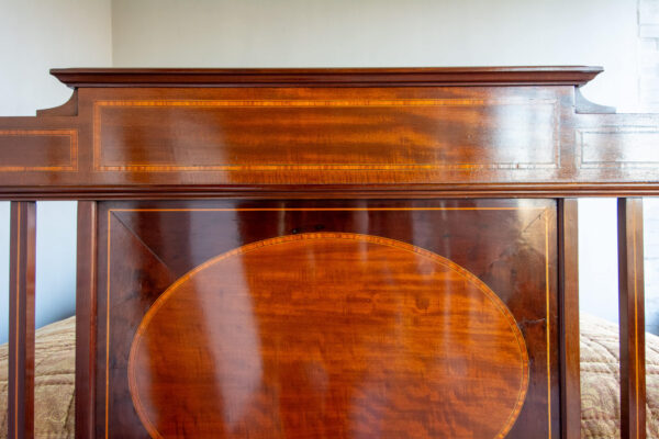 5ft Edwardian Mahogany & Inlaid Bedstead – Ref. 96033W60 - Image 8