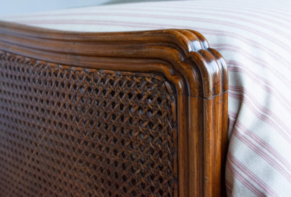 3ft6 Antique Edwardian Caned Walnut Bedstead – Ref. 9422WC42 - Image 6